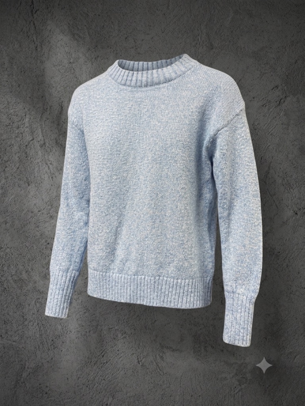 L.L. Bean Light Blue Marled Knit Crewneck Sweater Small Pullover Coastal Granny